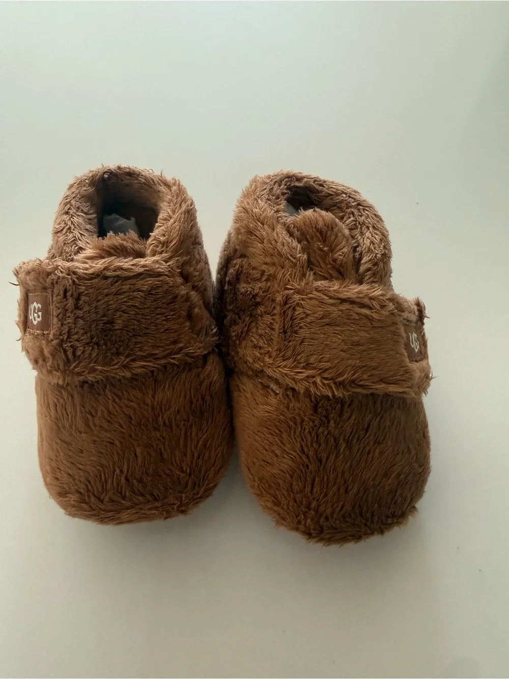 UGG Baby Plush Brown Velcro Booties, Baby UGGs, UGG Bixbee Bootie Size 0/1